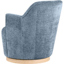  Manufacturer Color_Light Blue -- Clarita Light Blue Chenille Fabric Upholstered Swivel Accent Chair IMAGE 6
