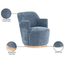  Manufacturer Color_Light Blue -- Clarita Light Blue Chenille Fabric Upholstered Swivel Accent Chair IMAGE 9