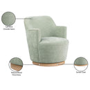 Manufacturer Color_Mint -- Clarita Mint Chenille Fabric Upholstered Swivel Accent Chair IMAGE 9