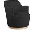 Meridian Clarita Black Boucle Fabric Swivel Accent Chair IMAGE 1