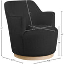  Manufacturer Color_Black -- Meridian Clarita Swivel Fabric Accent Chair IMAGE 8