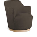  Manufacturer Color_Brown -- Clarita Brown Boucle Fabric Upholstered Swivel Accent Chair IMAGE 1