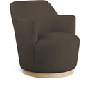 Meridian Clarita Brown Boucle Fabric Swivel Accent Chair IMAGE 1