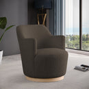  Manufacturer Color_Brown -- Clarita Brown Boucle Fabric Upholstered Swivel Accent Chair IMAGE 2