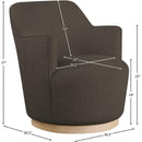  Manufacturer Color_Brown -- Clarita Brown Boucle Fabric Upholstered Swivel Accent Chair IMAGE 8