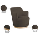  Manufacturer Color_Brown -- Clarita Brown Boucle Fabric Upholstered Swivel Accent Chair IMAGE 9