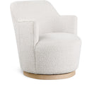  Manufacturer Color_Cream -- Clarita Cream Boucle Fabric Upholstered Swivel Accent Chair IMAGE 1