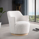  Manufacturer Color_Cream -- Clarita Cream Boucle Fabric Upholstered Swivel Accent Chair IMAGE 2