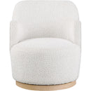  Manufacturer Color_Cream -- Clarita Cream Boucle Fabric Upholstered Swivel Accent Chair IMAGE 4