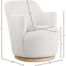  Manufacturer Color_Cream -- Clarita Cream Boucle Fabric Upholstered Swivel Accent Chair IMAGE 8