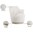  Manufacturer Color_Cream -- Clarita Cream Boucle Fabric Upholstered Swivel Accent Chair IMAGE 9