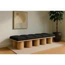 Meridian Pavilion Black Boucle Fabric Bench IMAGE 2