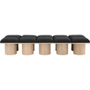  Color_Black/ Natural Finish -- Meridian Pavilion Boucle Fabric Upholstered 10 pc Modular Bench IMAGE 3