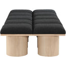  Color_Black/ Natural Finish -- Meridian Pavilion Boucle Fabric Upholstered 10 pc Modular Bench IMAGE 4