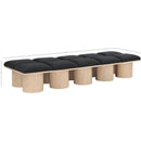  Color_Black/ Natural Finish -- Meridian Pavilion Boucle Fabric Upholstered 10 pc Modular Bench IMAGE 6