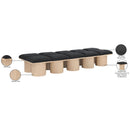  Color_Black/ Natural Finish -- Meridian Pavilion Boucle Fabric Upholstered 10 pc Modular Bench IMAGE 7