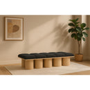 Meridian Pavilion Black Boucle Fabric Bench IMAGE 2