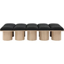  Color_Black/ Natural Finish -- Meridian Pavilion Boucle Fabric Upholstered 10 pc Modular Bench IMAGE 3