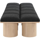  Color_Black/ Natural Finish -- Meridian Pavilion Boucle Fabric Upholstered 10 pc Modular Bench IMAGE 4