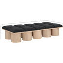  Color_Black/ Natural Finish -- Meridian Pavilion Boucle Fabric Upholstered 10 pc Modular Bench IMAGE 7