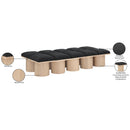  Color_Black/ Natural Finish -- Meridian Pavilion Boucle Fabric Upholstered 10 pc Modular Bench IMAGE 8