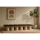 Meridian Pavilion Black Boucle Fabric Bench IMAGE 2