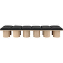  Color_Black/ Natural Finish -- Meridian Pavilion Boucle Fabric Upholstered 12 pc Modular Bench IMAGE 3