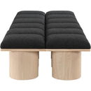  Color_Black/ Natural Finish -- Meridian Pavilion Boucle Fabric Upholstered 12 pc Modular Bench IMAGE 4