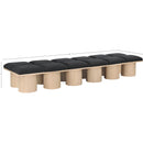  Color_Black/ Natural Finish -- Meridian Pavilion Boucle Fabric Upholstered 12 pc Modular Bench IMAGE 6