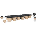  Color_Black/ Natural Finish -- Meridian Pavilion Boucle Fabric Upholstered 12 pc Modular Bench IMAGE 7