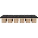  Color_Black/ Natural Finish -- Meridian Pavilion Boucle Fabric Upholstered 12 pc Modular Bench IMAGE 3