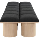 Meridian Pavilion Black Boucle Fabric Bench IMAGE 4