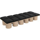  Color_Black/ Natural Finish -- Meridian Pavilion Boucle Fabric Upholstered 12 pc Modular Bench IMAGE 5