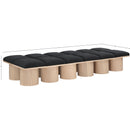  Color_Black/ Natural Finish -- Meridian Pavilion Boucle Fabric Upholstered 12 pc Modular Bench IMAGE 7