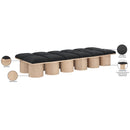  Color_Black/ Natural Finish -- Meridian Pavilion Boucle Fabric Upholstered 12 pc Modular Bench IMAGE 8