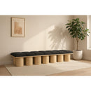 Meridian Pavilion Black Boucle Fabric Bench IMAGE 2