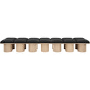  Color_Black/ Natural Finish -- Meridian Pavilion Boucle Fabric Upholstered 14 pc Modular Bench IMAGE 3