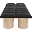  Color_Black/ Natural Finish -- Meridian Pavilion Boucle Fabric Upholstered 14 pc Modular Bench IMAGE 4