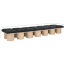  Color_Black/ Natural Finish -- Meridian Pavilion Boucle Fabric Upholstered 14 pc Modular Bench IMAGE 6