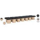  Color_Black/ Natural Finish -- Meridian Pavilion Boucle Fabric Upholstered 14 pc Modular Bench IMAGE 7