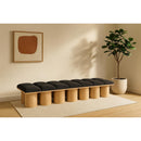  Color_Black/ Natural Finish -- Meridian Pavilion Boucle Fabric Upholstered 14 pc Modular Bench IMAGE 2