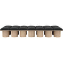  Color_Black/ Natural Finish -- Meridian Pavilion Boucle Fabric Upholstered 14 pc Modular Bench IMAGE 3