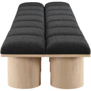 Meridian Pavilion Black Boucle Fabric Bench IMAGE 4
