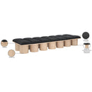  Color_Black/ Natural Finish -- Meridian Pavilion Boucle Fabric Upholstered 14 pc Modular Bench IMAGE 8