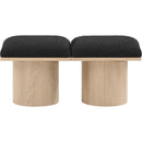  Color_Black/ Natural Finish -- Meridian Pavilion Boucle Fabric Upholstered 2 pc Modular Bench IMAGE 3