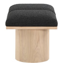  Color_Black/ Natural Finish -- Meridian Pavilion Boucle Fabric Upholstered 2 pc Modular Bench IMAGE 4