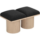  Color_Black/ Natural Finish -- Meridian Pavilion Boucle Fabric Upholstered 2 pc Modular Bench IMAGE 5