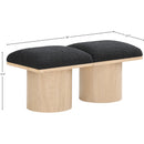  Color_Black/ Natural Finish -- Meridian Pavilion Boucle Fabric Upholstered 2 pc Modular Bench IMAGE 7