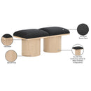  Color_Black/ Natural Finish -- Meridian Pavilion Boucle Fabric Upholstered 2 pc Modular Bench IMAGE 8