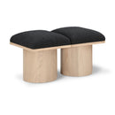  Color_Black/ Natural Finish -- Meridian Pavilion Boucle Fabric Upholstered 2 pc Modular Bench IMAGE 1